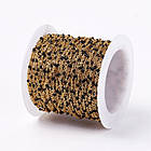 Ланцюг Ручна робота, Латунь і Емаль, Якісне Плетіння, Стійке Покриття Золото 18К, Паяна, Колір: Чорний, 1 метр, фото 2