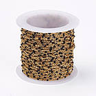 Ланцюг Ручна робота, Латунь і Емаль, Якісне Плетіння, Стійке Покриття Золото 18К, Паяна, Колір: Чорний, 1 метр, фото 3