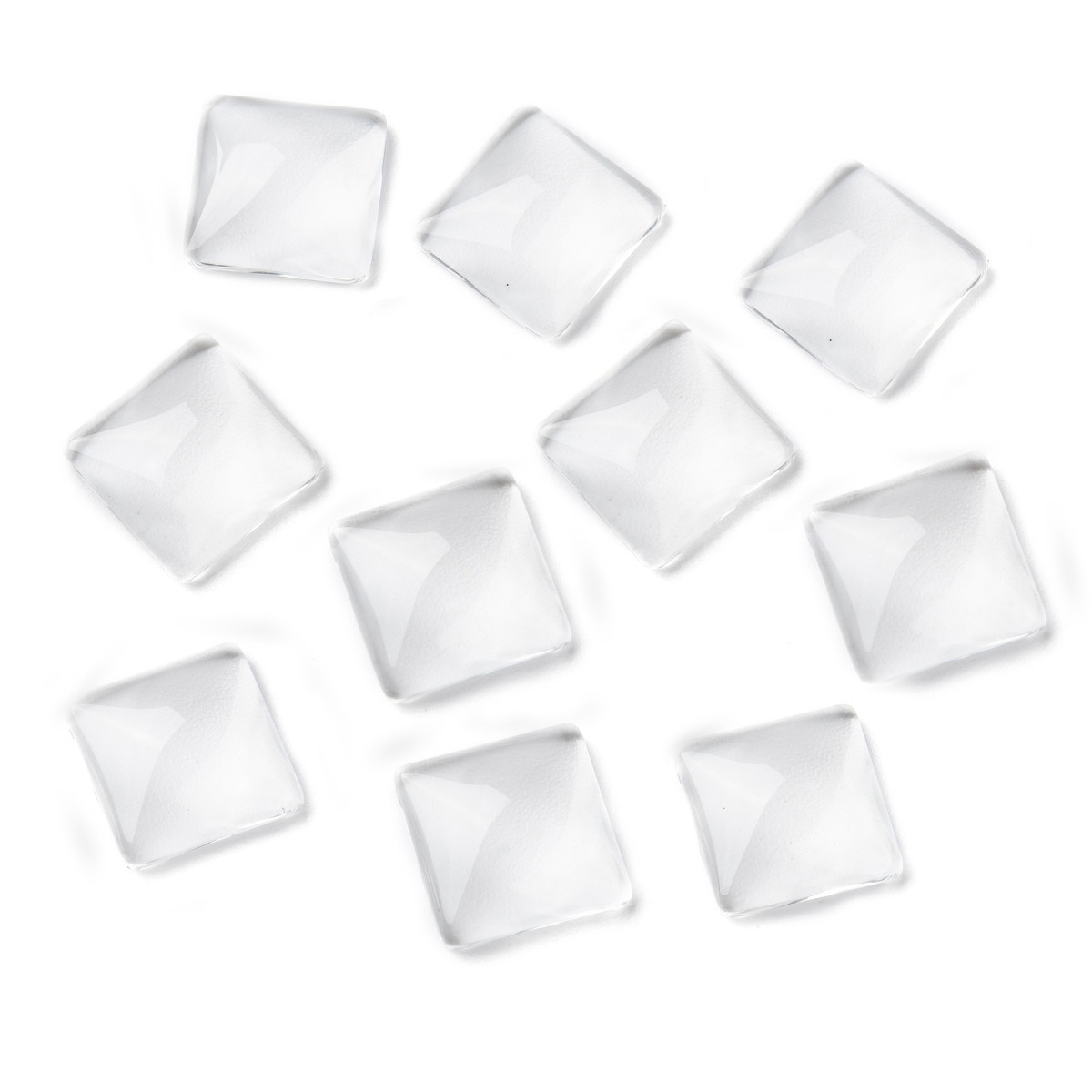Кабошони Скляні, Квадратні, Колір: Безбарвний, Розмір: 20х5мм, 10 шт, фото 1