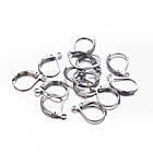 Швензи, Латунь, з Петелькою, Англійська застібка, Колір: Збройова сталь, Розмір: 15х10мм, Отвір 1 мм, 20 шт, фото 2