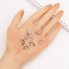 Швензи, Латунь, з Петелькою, Англійська застібка, Колір: Збройова сталь, Розмір: 15х10мм, Отвір 1 мм, 20 шт, фото 3