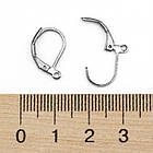 Швензи, Латунь, з Петелькою, Англійська застібка, Колір: Збройова сталь, Розмір: 15х10мм, Отвір 1 мм, 20 шт, фото 4