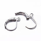 Швензи, Латунь, з Петелькою, Англійська застібка, Колір: Збройова сталь, Розмір: 15х10мм, Отвір 1 мм, 20 шт, фото 5