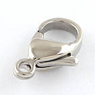 Застібка Карабін-Лобстер, Полірована Медична Сталь, 9х6х3мм, Отвір 1 мм, 5 шт, фото 5