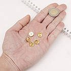 Основа для значка/Броші з Платформою та Застібкою Цанга-Метелик, Колір: Золото, 12х5 мм, Отвір 1.6 мм, (5 шт.), фото 2