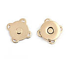 Застібка Кнопка, для сумки/Кошелька, Сплав, Магнітна, Колір: Світле Золото, Розмір: 14х14х4мм, (2 шт.), фото 4