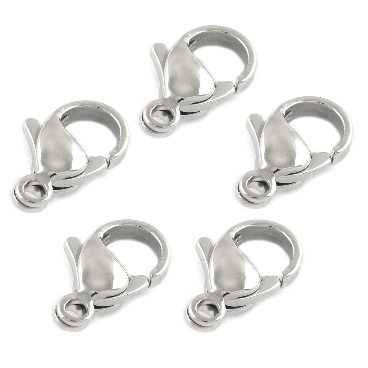 Застібка Карабін-Лобстер, Полірована Медична Сталь, 9х6х3мм, Отвір 1 мм, 5 шт, фото 1