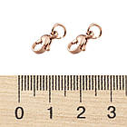 Застібка Карабін-Лобстер із сполучним кільцем, Неіржавка сталь, Іонне Покриття (IP), Колір: Рожеве, 10 шт, фото 3