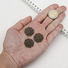 Підвіски Латунь Вінтажні, Плоскі Круглі, Філігранні, Колір: Бронза, Розмір: 25х1мм, Отвір 2 мм, 10 шт, фото 2