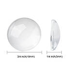 Кабошони Скляні Круглі, Безбарвні, 18х5мм, 20 шт, фото 4
