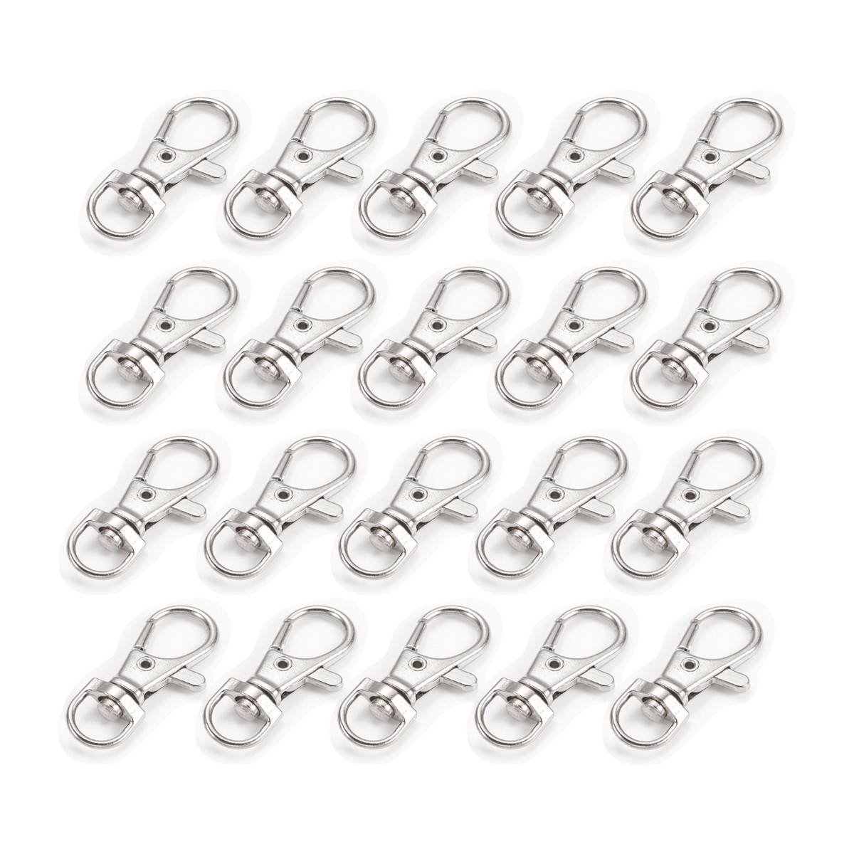 Застібка Поворотний Карабін-Лобстер, Сплав, Колір: Платина, Розмір: 35х16.5х6мм, Отвір 8.5х5мм, (20 шт.), фото 1