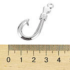 Підвіска Риболовний Гачок, Неіржавка сталь, Розмір: 37х15.5х2.5мм, Отвір 2.5 мм, 2 шт, фото 3