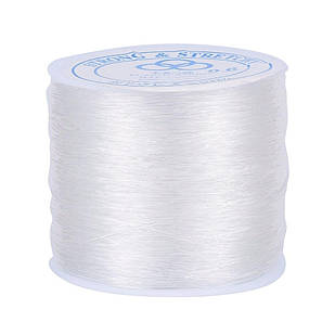 Силіконова Нитка 0.5 мм/120 м, Еластична, Гумка, Колір: Безбарвний, Товщина 0.5 мм, 120 м/котушка, 1 катушка