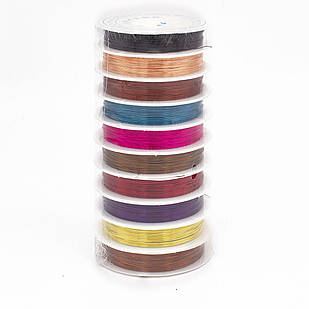 Мідна дріт 0.4 мм/10 м, Колір: Мікс, Товщина 0.4 мм, 10 м/котушка, 1 набор