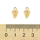 Підвіска Латунь, Шишка, Стійке Покриття Золото 18К, Розмір: 12.5х8мм, Отвір 1.8 мм, 2 шт, фото 3