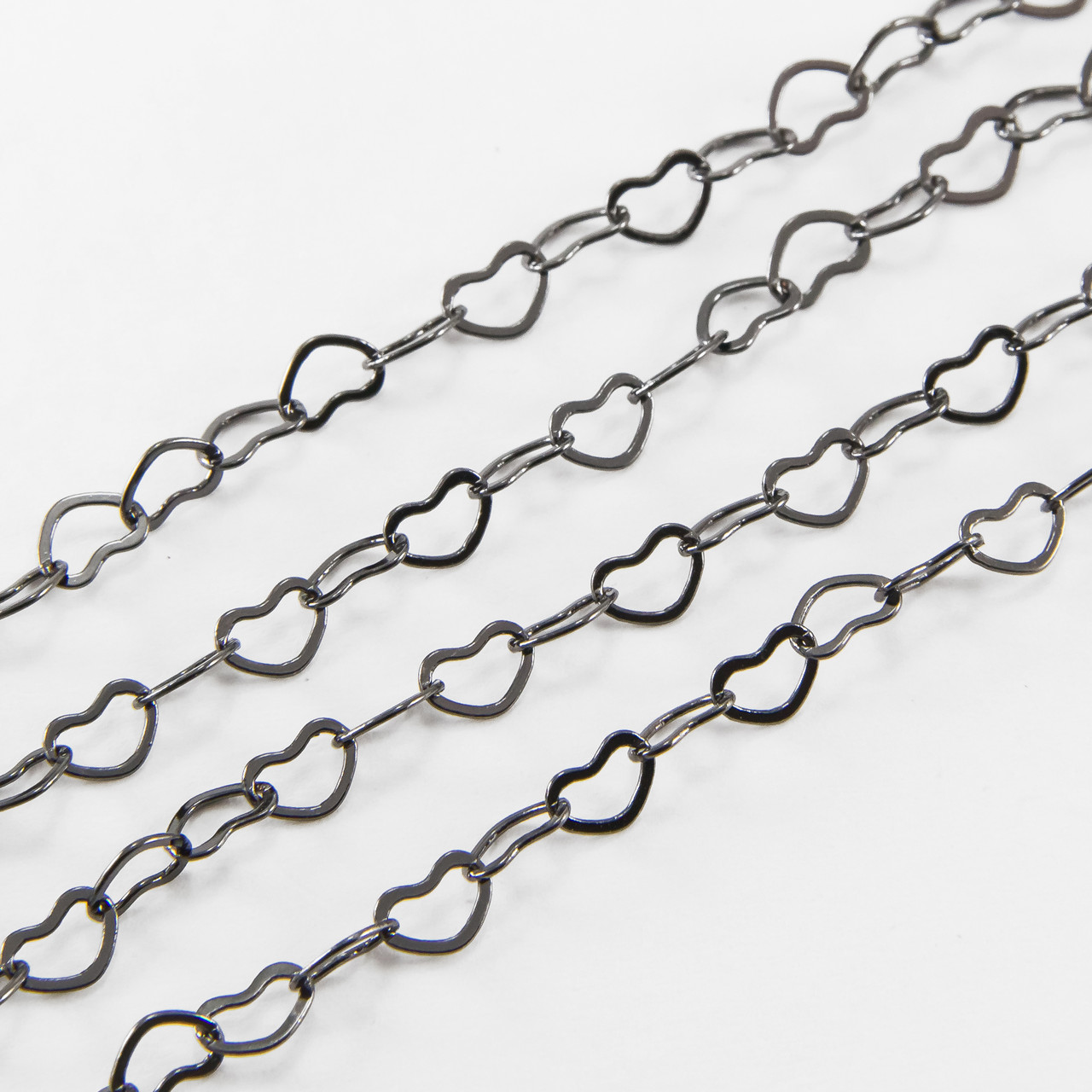 Ланцюг Ручна Робота, Латунь, Стійке Покриття, Паяна, Колір: Збройова сталь, Розмір: 6.5x4.5x0.3мм, 1 м, фото 1