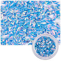 Чешуя Дракона 3D для Дизайна Ногтей, Ромб, Цвет: Голубой, около 1г/баночка, 1 баночка