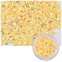 Чешуя Дракона 3D для Дизайна Ногтей, Ромб, Цвет: Желтый, около 1г/баночка, 1 баночка