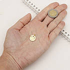 Кулон, Латунь, Плоский Круглий зі словом Love, Покриття Золото 16К, Розмір: 16х1.5мм, Отвір 3 мм, 1 шт, фото 2