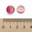 Кабошони Скляні, Круглі, Фарбовані розпиленням, Колір: Фуксія, Розмір: 12x6мм, 10 шт, фото 4