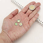 Кабошони Скляні, Круглі, пофарбовані розпиленням, Колір: Аквамарин, Розмір: 12x6мм, 10 шт, фото 3