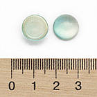 Кабошони Скляні, Круглі, пофарбовані розпиленням, Колір: Аквамарин, Розмір: 12x6мм, 10 шт, фото 4