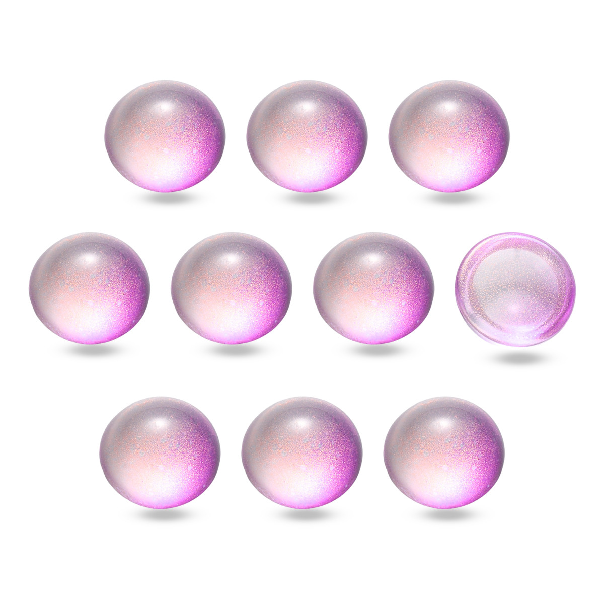 Кабошони Скляні, Круглі, пофарбовані розпиленням, Колір: Сливовий, Розмір: 12x6мм, 10 шт, фото 1