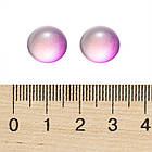 Кабошони Скляні, Круглі, пофарбовані розпиленням, Колір: Сливовий, Розмір: 12x6мм, 10 шт, фото 4