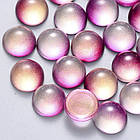 Кабошони Скляні, Круглі, пофарбовані розпиленням, Колір: Сливовий, Розмір: 12x6мм, 10 шт, фото 5