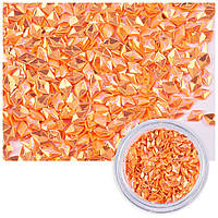 Чешуя Дракона 3D для Дизайна Ногтей, Ромб, Цвет: Оранжевый, около 1г/баночка, 1 баночка