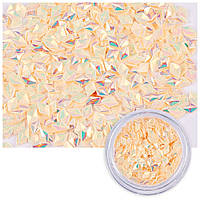 Чешуя Дракона 3D для Дизайна Ногтей, Ромб, Цвет: Папайя, около 1г/баночка, 1 баночка