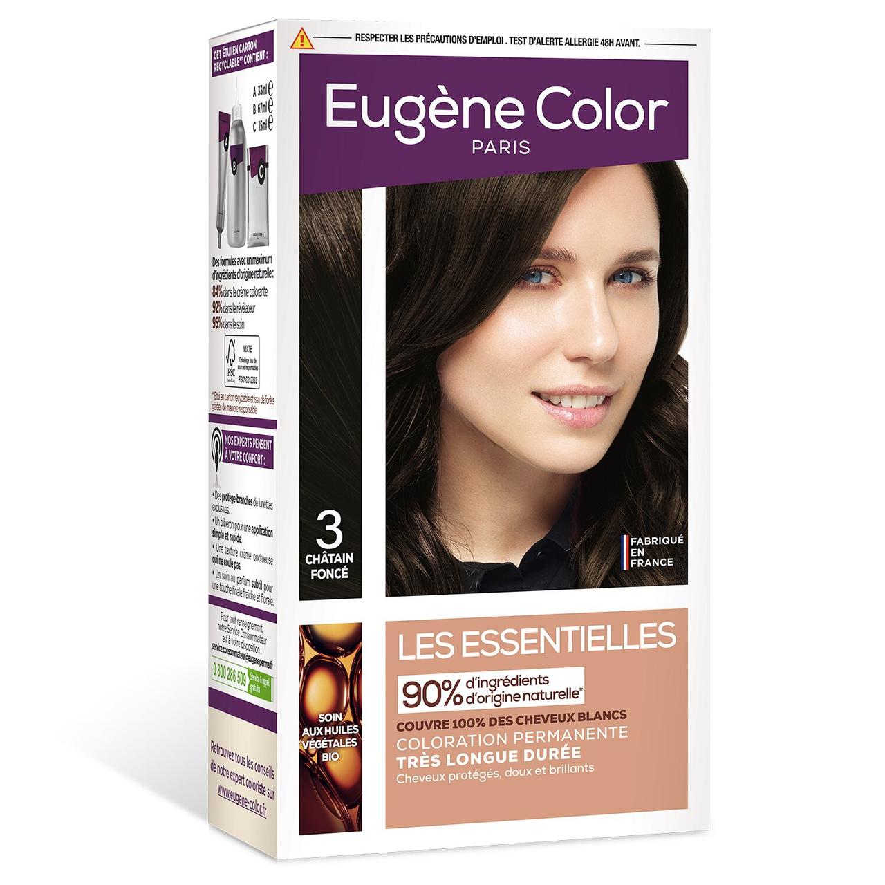 Стійка фарба без аміаку Eugene Perma ESSENTIEL ВІО No3 Темний Шатен 115 мл, фото 1