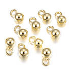 Підвіска Куля, Неіржавка сталь, Колір: Золото, Розмір: 6х3мм, Отвір 2 мм, 10 шт, фото 6