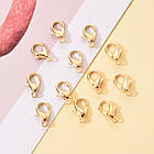 Застібка Карабін-Лобстер, Сплав, Колір: Світле Золото, Розмір: 12х6 мм, Отвір 1.2 мм, 100 шт./контейнер, фото 4