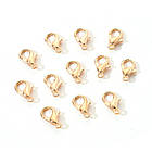 Застібка Карабін-Лобстер, Сплав, Колір: Світле Золото, Розмір: 12х6 мм, Отвір 1.2 мм, 100 шт./контейнер, фото 8