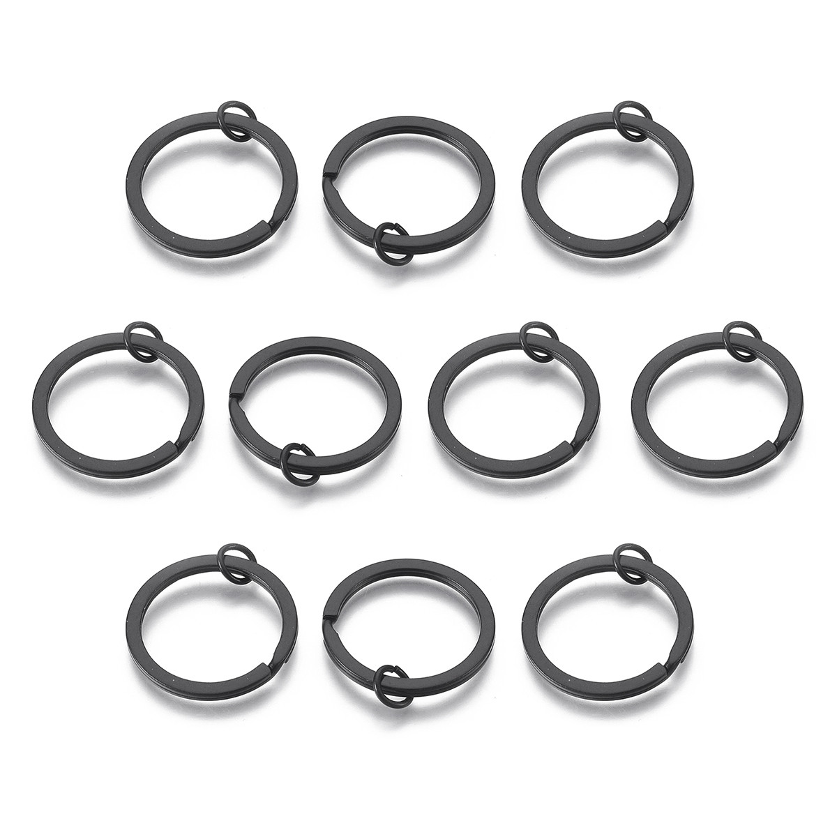 Кільце Замочок, Залізо, для Брелоків і Ключів, Пофарбовані, Колір: Чорний, Розмір: 30х2мм, Внутрішній діаметр, фото 1