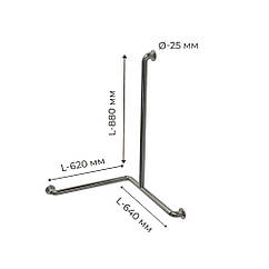 Поручень для людей з інвалідністю (МГН) для ванни трьохопорний INVO, лівий та правий