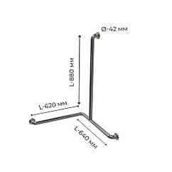 Поручень для людей з інвалідністю (МГН) для ванни трьохопорний INVO, лівий та правий