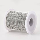 Ланцюг Плетіння Перлина, Латунь, Стійке покриття, без Свинцю, Нікеля та Кадмія, Колір: Платина, Дзвено: Діаметр, фото 3