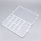 Контейнер для Бісера та Бусин, Пластиковий, Безбарвний, Розмір: 24.5x14.5x3.5см, Секції 14х6.5хсм і 6.8х3.7х3.7х3, фото 2