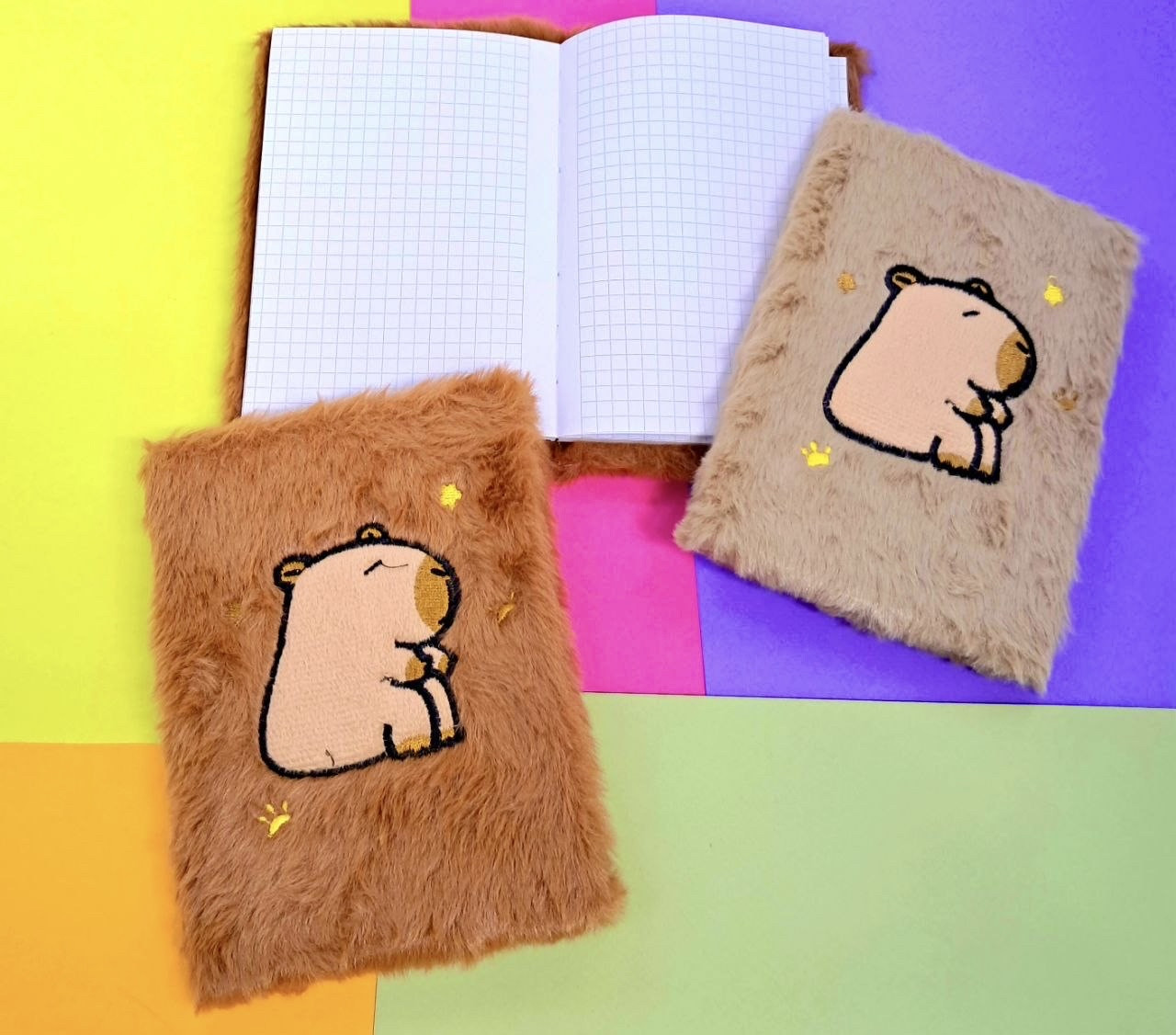 Блокнот з хутром А6 80 аркушів Капібара, фото 1