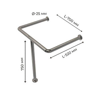 Поручні настінно-підлогові біля умивальника