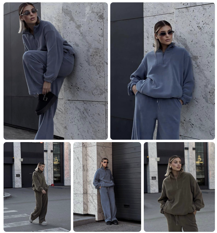 Жіночий спортивний костюм Матеріал: двосторонній фліс полар Мод 1554-1557 Колір шоколад, хакі, джинс, фото 1