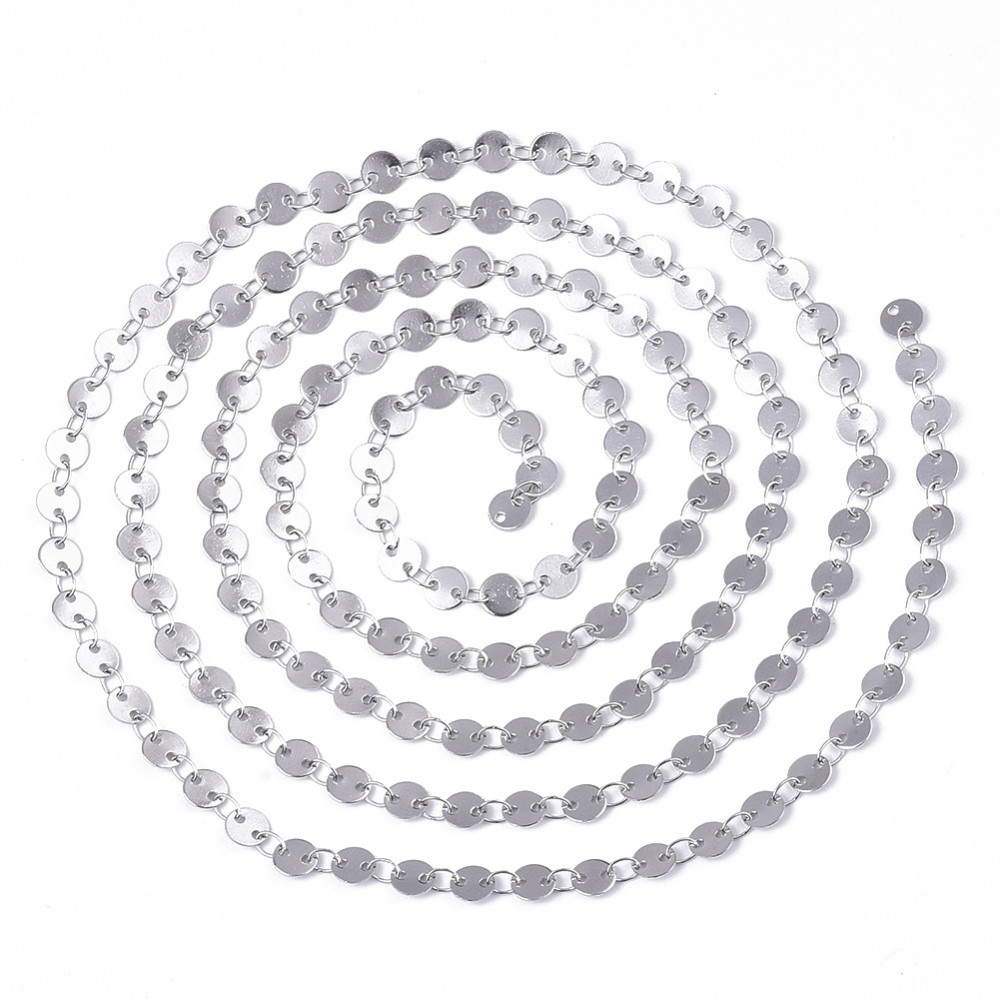 Ланцюг Неіржавка сталь, Паяна, Розмір ланки: 5х0.3мм і 3.6x2.3x0.3мм, 1 м, фото 1