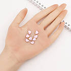 Кулон Серце, Латунь, емальований, Стійке Покриття Золото 18К, Колір: Рожевий, Розмір: 10х9х2мм, 1 упаковка, фото 2