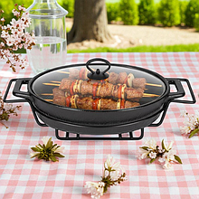 Марміт керамічний Kamille овальний 3,5 л. з підставкою KM-6430