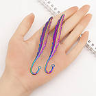 Закладка для Книг Біжутерний Сплав, Аркуш, Колір: Райдужний, Розмір: 115х16х2.5мм, Отвір 2.5 мм, 2 шт, фото 2