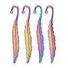 Закладка для Книг Біжутерний Сплав, Аркуш, Колір: Райдужний, Розмір: 115х16х2.5мм, Отвір 2.5 мм, 2 шт, фото 4