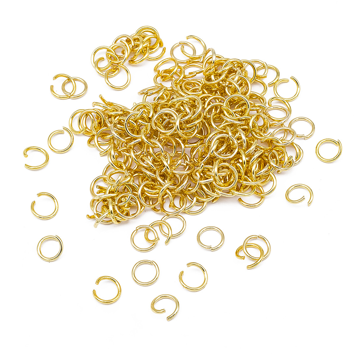 Колічки Одинарні Відкриті З'єднувальні Неіржавка сталь, Золото, 6х0.8 мм, 200 шт, фото 1