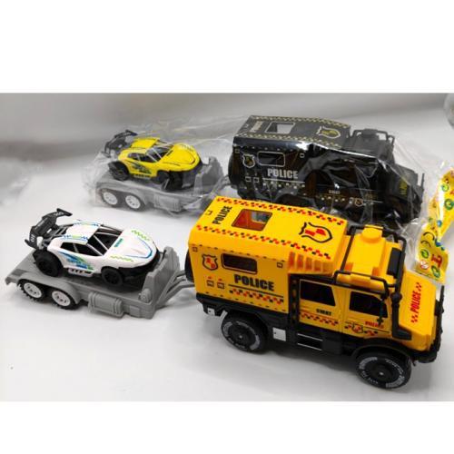 Трейлер інерція, з причепом, 35см, поліція, машина, 2 кольори, пак. 17*43*8см (60шт), фото 1